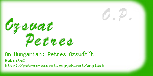 ozsvat petres business card